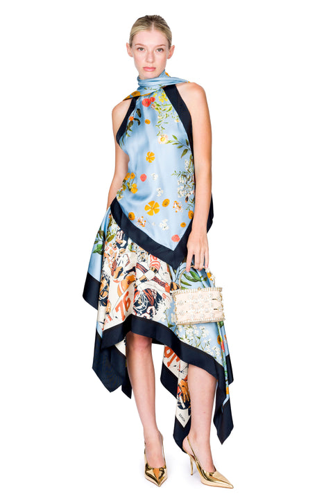 Elastic Waist Scarf Skirt