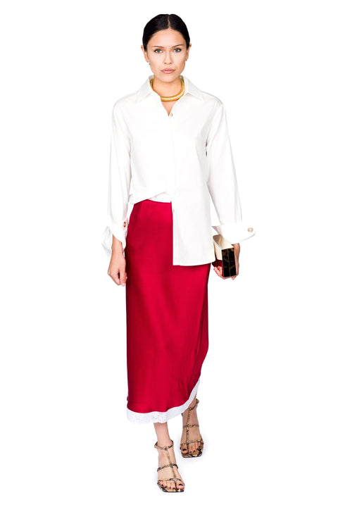 Lace Trim Slip Skirt