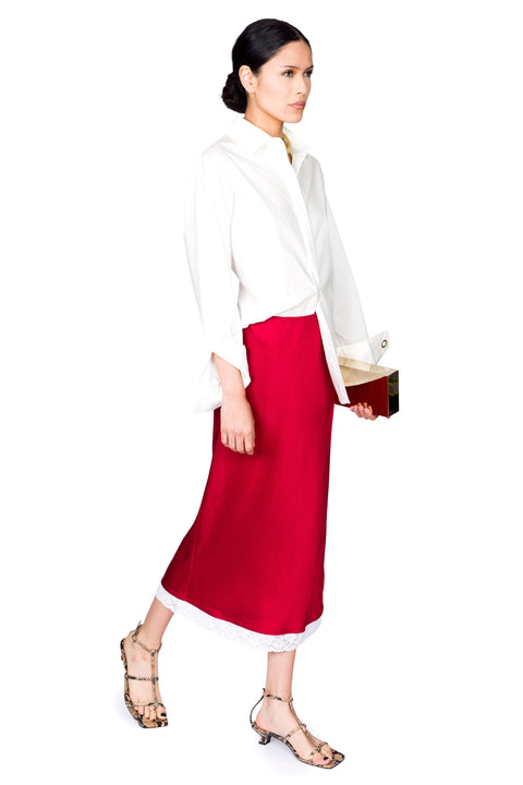 Lace Trim Slip Skirt