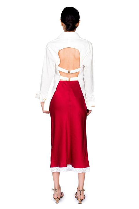 Lace Trim Slip Skirt