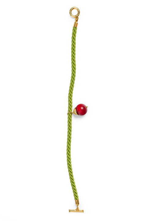 Cord Necklace With Brown Balland Closure With Barre