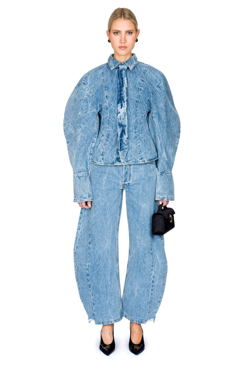 Acid Wash Denim Side Insert Jeans