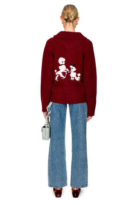 Wellington Poodle Zip-Up Sweater