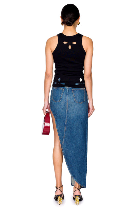 One-Leg Denim Skirt