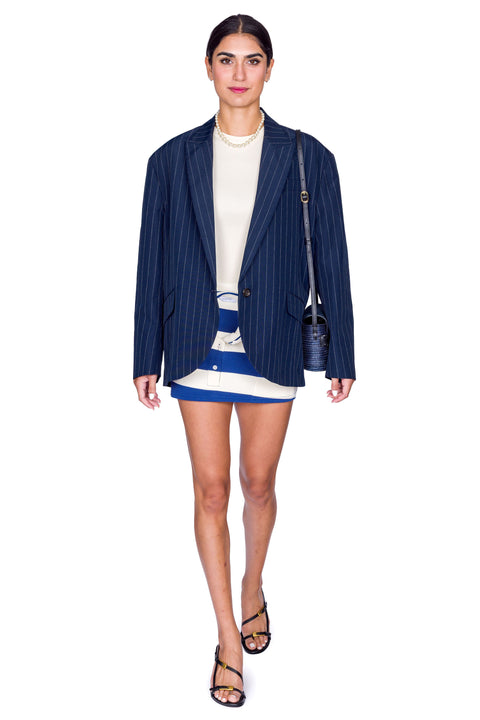 Navy Wide Single Jacket