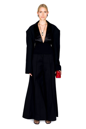 Cummerbund Collar Tuxedo Top