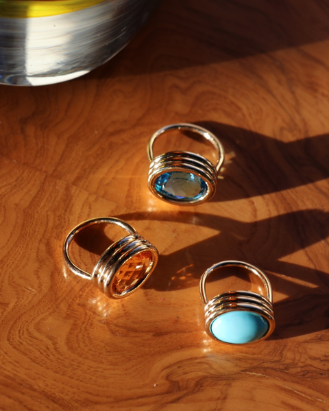 Scuba Ring With Green Amethyst