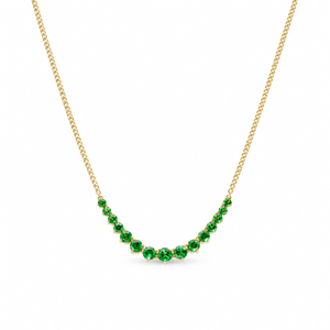 Graduated Columbian & Zambian Emerald Necklace