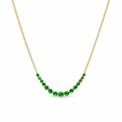 Graduated Columbian & Zambian Emerald Necklace