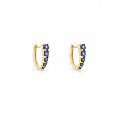 Huggie Hoops Blue Sapphire