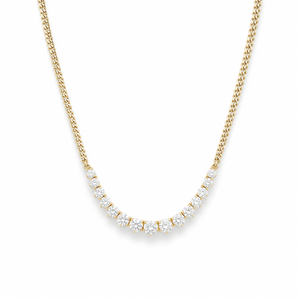 Graduated Diamond Necklace On Cuban Chain