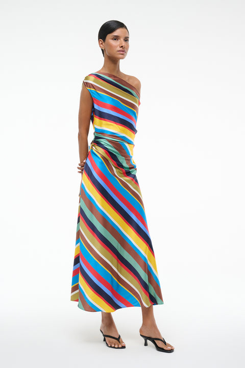Phare Silk Dress Market Stripe