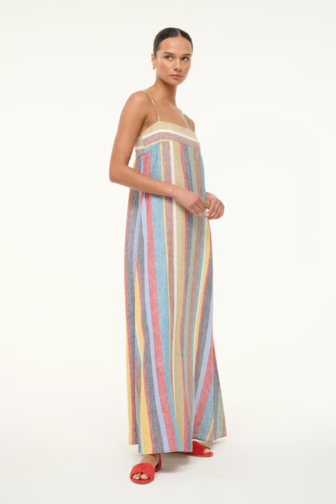 Laura Linen Dress Market Stripe