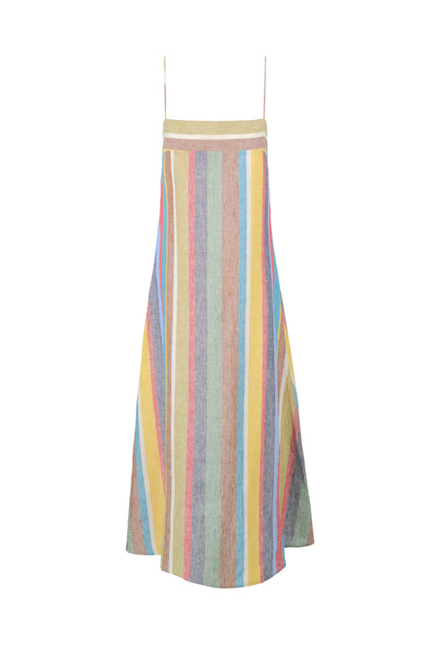 Laura Linen Dress Market Stripe