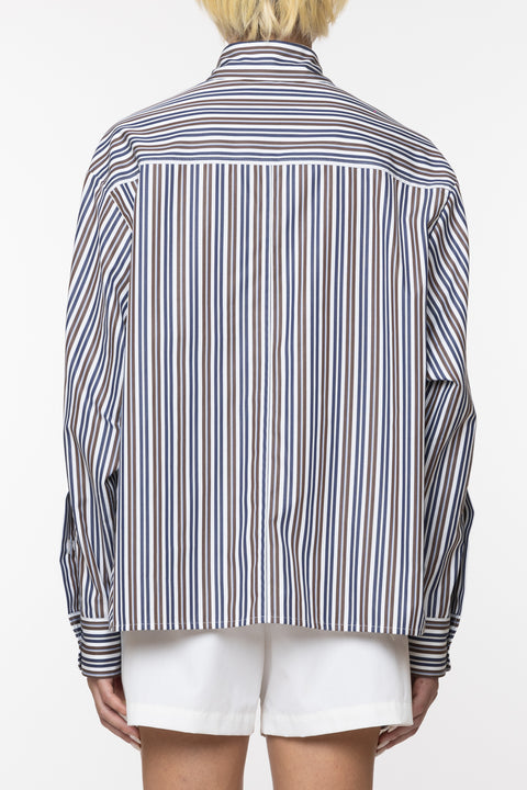 Striped Boyfriend Shirt With Embroidery