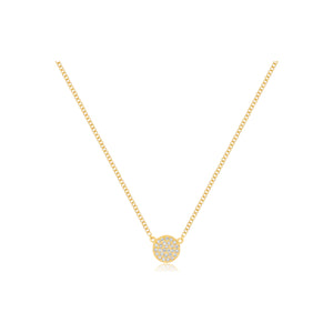 Diamond Mini Disc Necklace