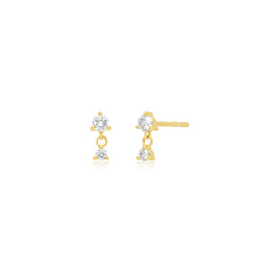 Prong Set Diamond Dangle Stud