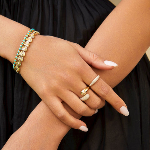 Gold And Diamond Jumbo Double Dome Ring