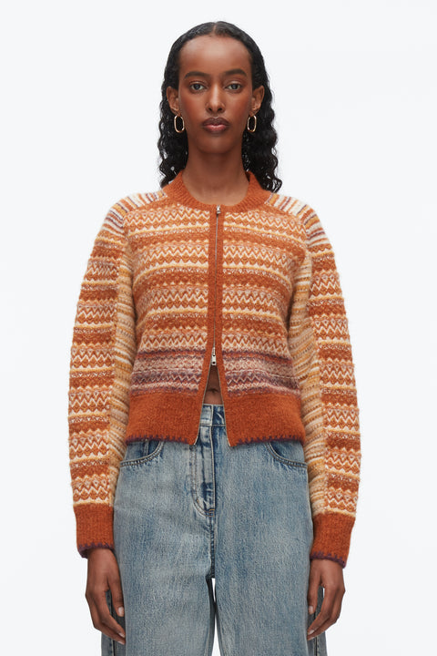 Fair Isle Zip Cardigan