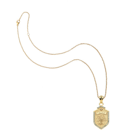 FAITH Shield Pendant Classic Rolo Chain
