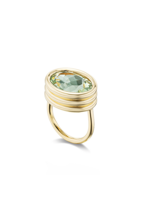 Scuba Ring With Green Amethyst