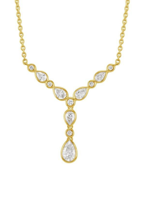 Bezel Set Mixed Diamond Lariat