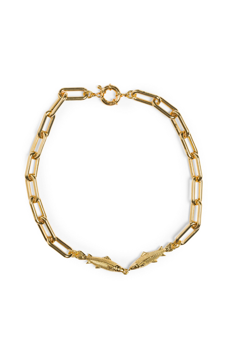 Necklace Chain With Two Fishes