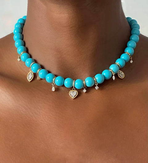 Eclipse Turquoise Bead Necklace