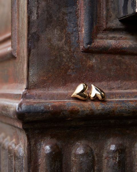 Art Heart Button Earrings