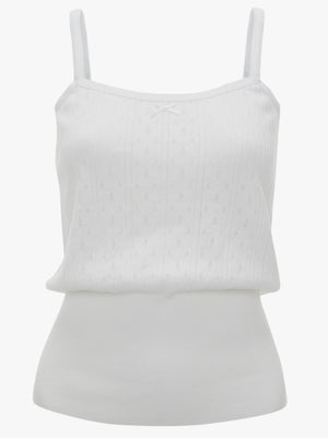 Pointelle Straight Neck Tank Top