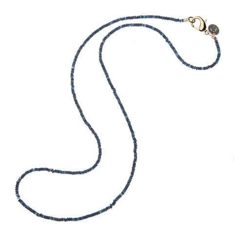 Long loop version of kyanite beaded necklace.