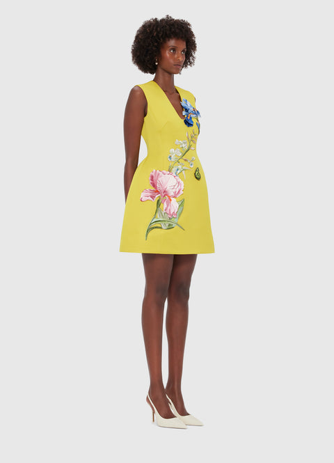 Bree V Neck Embroidery Mini Dress