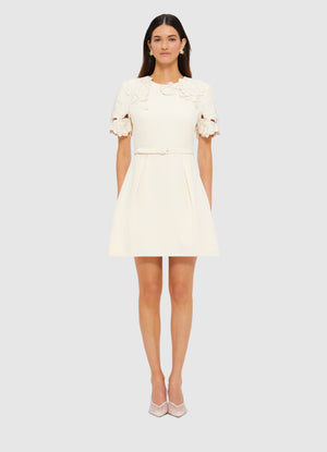 Aurélie Appliqué Short Sleeve Mini Dress