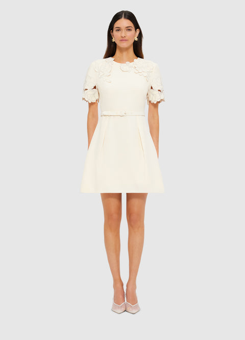 Aurélie Appliqué Short Sleeve Mini Dress