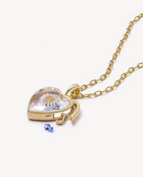 Midi Heart Locket Rolo Chain Necklace Set