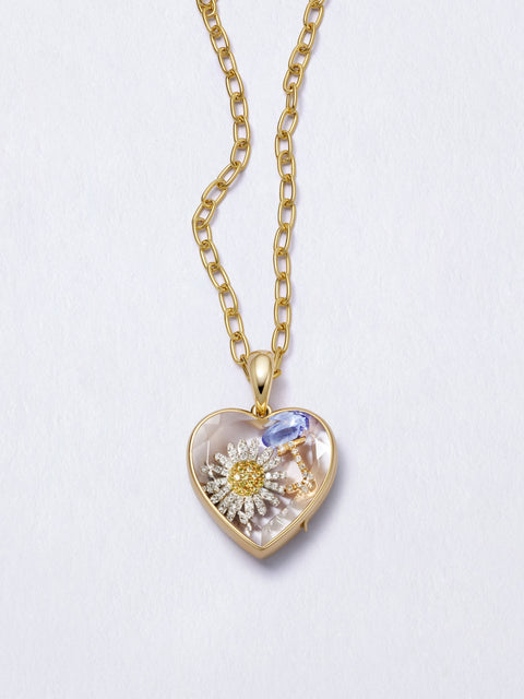 Midi Heart Locket Rolo Chain Necklace Set