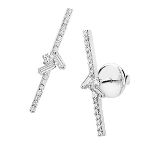 White gold and mixed shaped diamond stud earrings