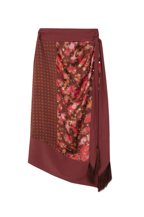 Desert Flower Draped Wrap Skirt