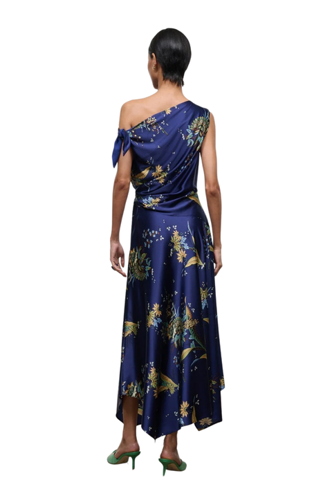 Portia Silk Dress Tapestry Midnight