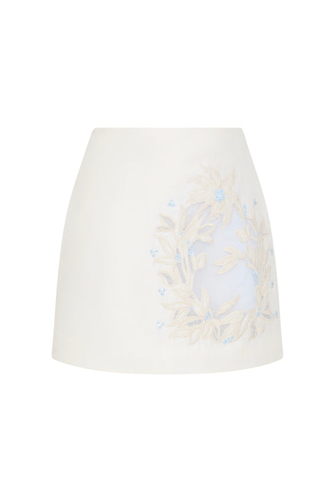 Mirrors Embroidered Mini Skirt