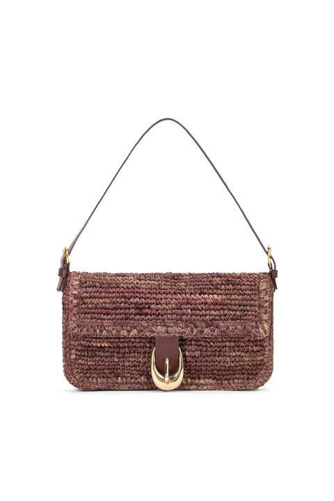 Harlow Bag Raffia Mahogany