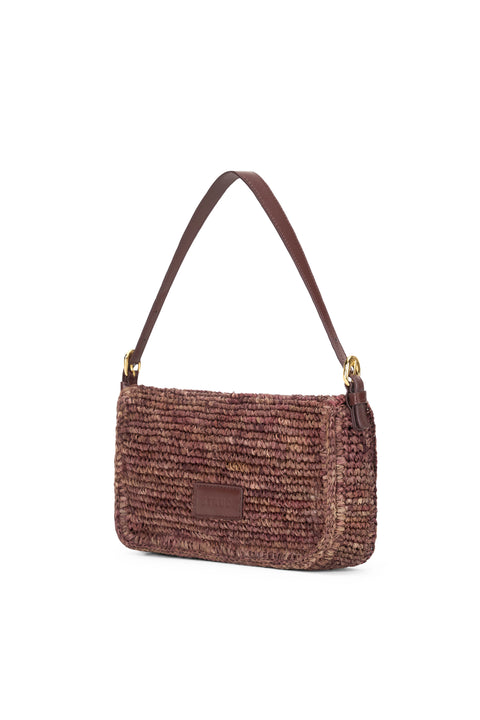 Harlow Bag Raffia Mahogany