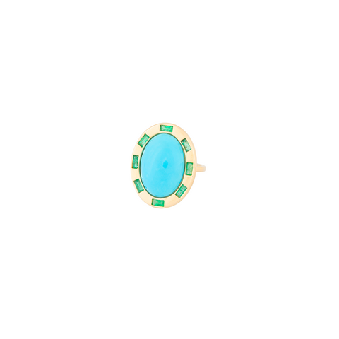 Turquoise And Emerald Ring