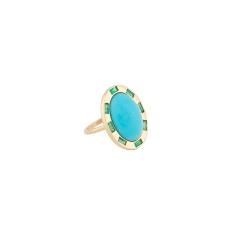 Turquoise And Emerald Ring