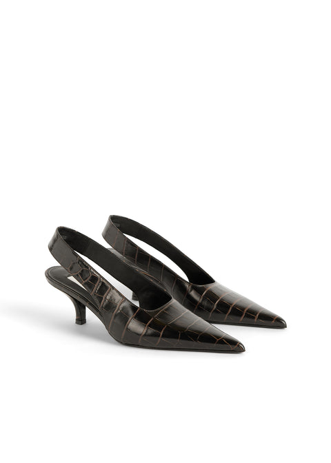 Classic Croco-Embossed Slingbacks