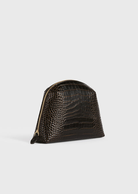 Large Croco-Embossed Pouch