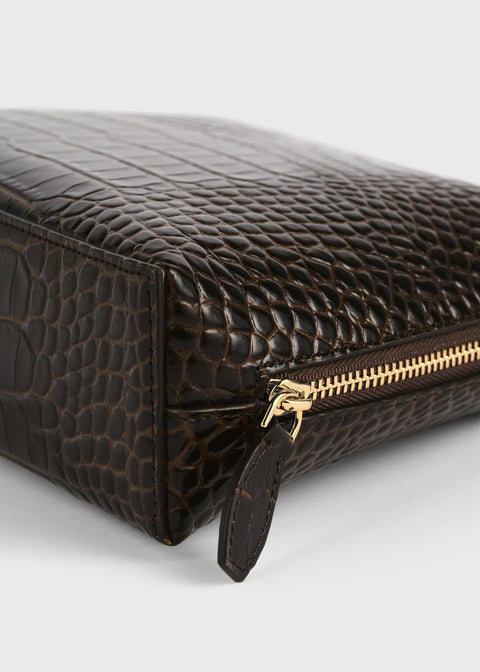Large Croco-Embossed Pouch