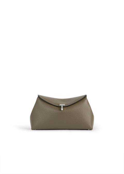 T-Lock Grained Leather Clutch