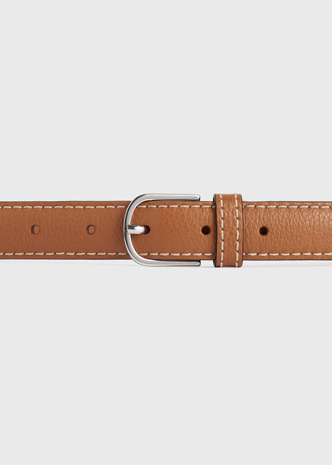 Slim Grained Leather Trouser Belt