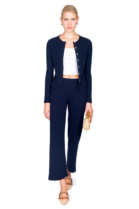The Pointelle Simple Crop Pant